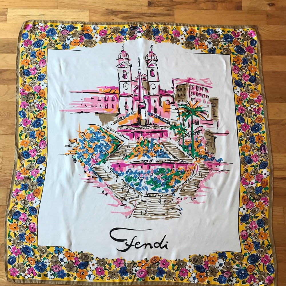 Fendi hand rolled silk scarf